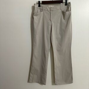 Michael Michael Kors Beige Cotton Wide Leg Pants, Size 8